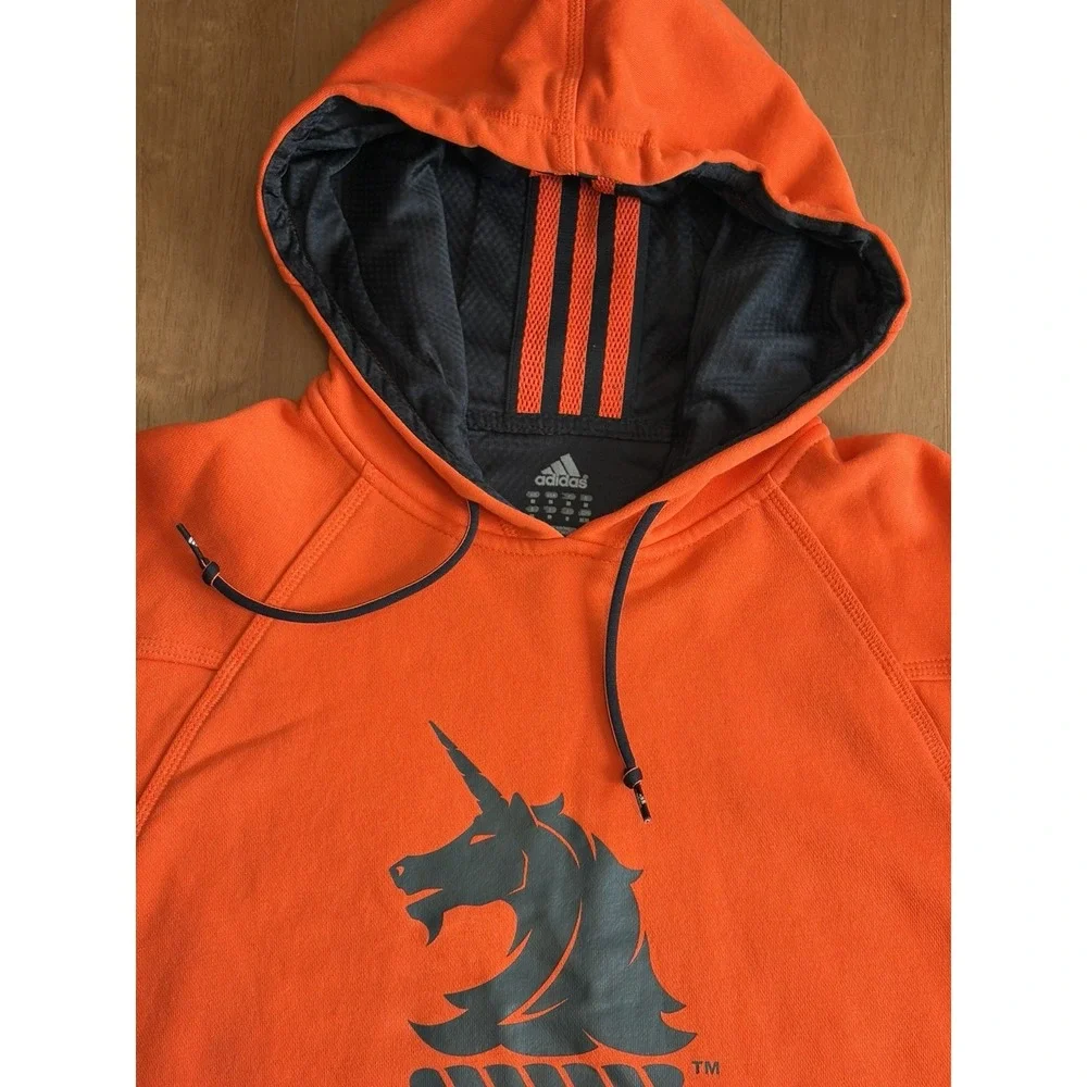Adidas Running Hoodie Medium Mens Orange 116th Boston Marathon 2012 High Vis EUC